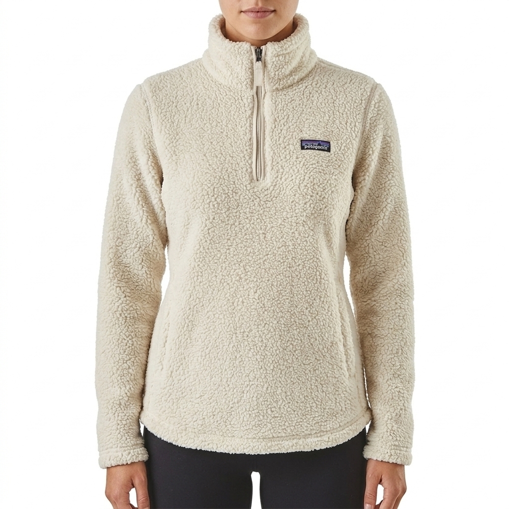 Patagonia‎ Los Gatos Fleece Pullover Quarter Zip Ivory Cream Size M